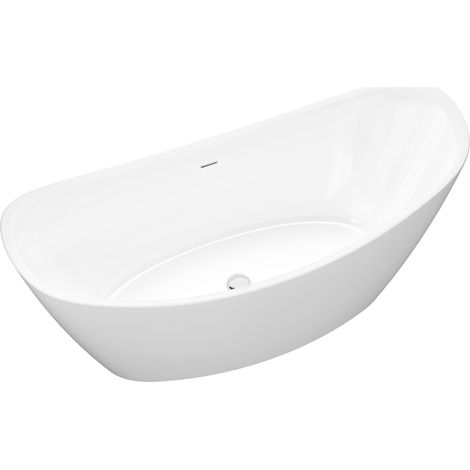 BERNSTEIN - Bañera exenta ovalada de acrílico 173x73x75cm + desagüe y rebosadero - Blanco brillo - SIENA Blanco brillante (1/5)