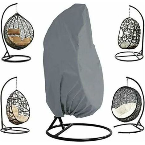 Housse de Fauteuil Suspendu Jardin Rotin Osier Fauteuil Suspendu Imperméable Housse Housse de Protection pour ufs Chaise résistant à l'eau et à la poussière - 190 X115cm (Gris) (1/4)