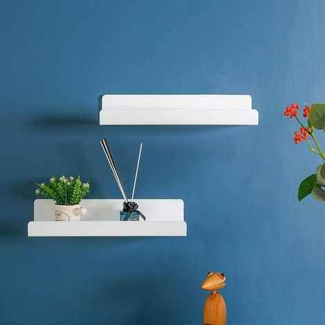 Wandregal, 2er-Set Wandhalterungen ohne Bohren, 38 cm hohes Regal ohne Bohren, für Schlafzimmer, Badezimmer, Küche, Wohnzimmer, Büro (1/4)
