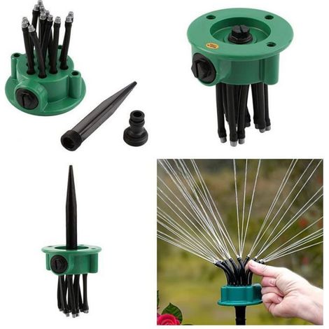 Arroseur - Rotation 360 Degres - Pour Pelouse Jardin - 9 Cm X 10 Cm - Vert - 1 Unite (1/5)