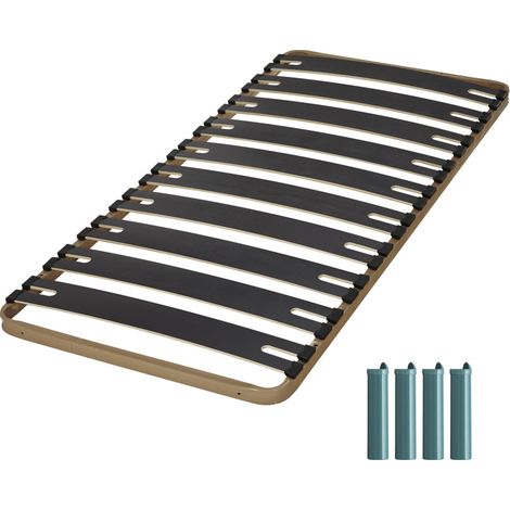 Sommier à lattes + pieds 90x190 C310 - 10 lattes bois - Fabrication française (1/4)