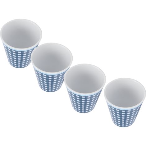 Set aus 4 Melaminbechern mit porzellanähnlicher Oberfläche, originelle Wassergläser für Restaurants, Schulen und Haushalte, langlebiges Geschirr (1/5)