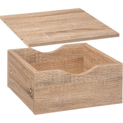 5Five Simply Smart – Tiroir et tablette pour étagère effet chêne naturel 31 x 31 cm – Panneau aggloméré – Compatible gamme Mix n'modul – Facile à installer (1/5)