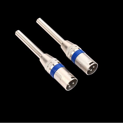 Ganzmetall-XLR-Stecker, dreipoliger XLR-Stecker, Mikrofonstecker für Mischpulte, langer federbelasteter XLR-Stecker. (1/5)