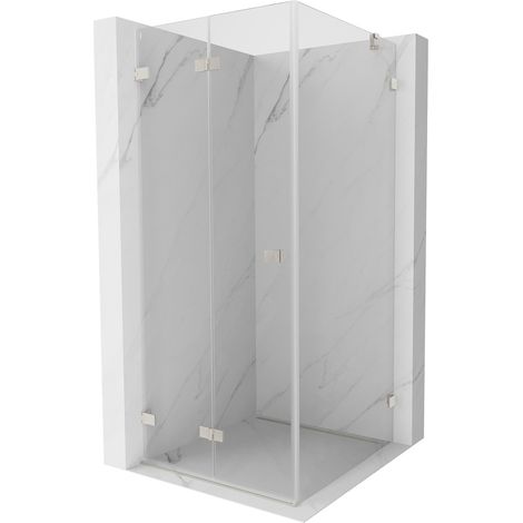 Mexen Lunar-F cabine de douche pliante à gauche 100 x 100 cm, transparent, nickel brossé - 836-100-100-97-00-L (1/5)