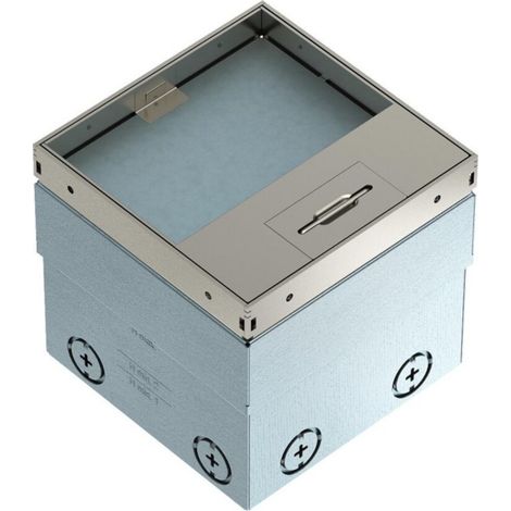 OBO Bettermann Bodensteckdose unbestückt 140x140x110 Edelstahl, rostfrei, 7368340 (1/3)