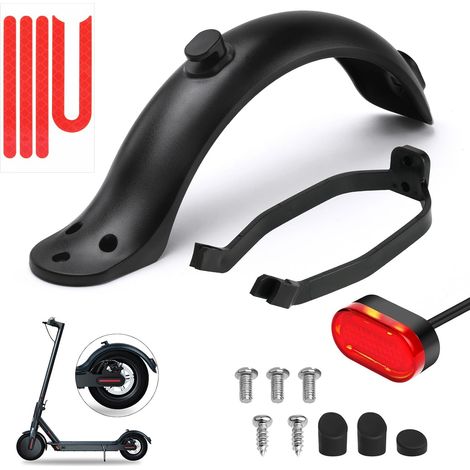 Garde-boue compatible avec la trottinette électrique Xiaomi M365/Pro, garde-boue arrière avec support + feu arrière LED + bande réfléchissante, accessoires de rechange pour trottinette Xiaomi (1/5)