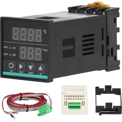 Contrôleur de température et d'humidité, moniteur intelligent numérique de haute précision MH0348-DIN AC85-265V (1/5)