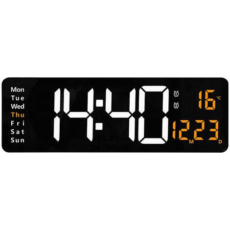 Relojes de pared LED de pantalla grande, reloj de pared digital para sala de estar, oficina, aula, gimnasio, decoración de tiendas (X) (1/5)