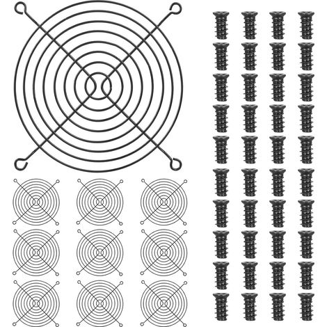 Lot de 10 grilles ventilateur 120mm protection boîtier grille métallique anti-poussière 40 vis (1/5)
