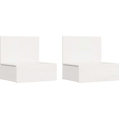 Maison Exclusive - Comodino 2 pcs Bianco 42 x 32,5 x 40 cm Legno di pino massello