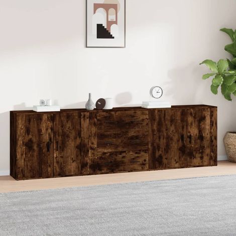 Lot de 3 Buffets Meuble de rangement  Commode Chêne fumé Bois d'ingénierie 60433 (1/5)
