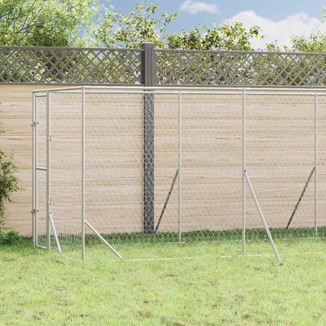 Outdoor-Hundezwinger Silbern 2x6x2 m Verzinkter Stahl