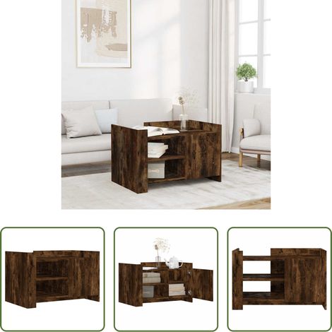 Wohnzimmermöbel - Couchtisch Räuchereiche 80x50x50 cm Holzwerkstoff (1/5)