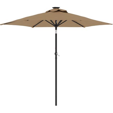 Ombrellone da giardino inclinabile con manovella 225 x 225 x 212 cm poliestere color tortora 020056368