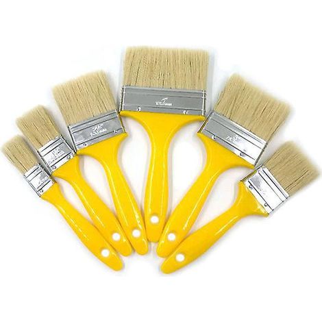 set De Pinceaux Plats 6 Pices, Pinceau Peinture Set Avec Poigne Plastique, Pinceau Peinture (1/5)
