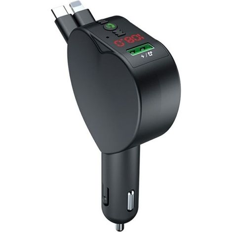 Adaptateur Bluetooth Voiture Y2 - Câbles Rétractables Type-C, Lecteur MP3, Appel Mains Libres, Compatible Tous Véhicules (1/5)