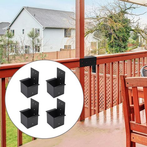 Staffa per pergola in acciaio al carbonio resistente con rivestimento nero – Per verande e gazebo – Include 4 staffe e 44 viti (1/4)