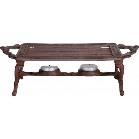 Réchaud antique - L 13,3 x l 30,7 x H 9,4 cm - Fonte - Livraison gratuite
