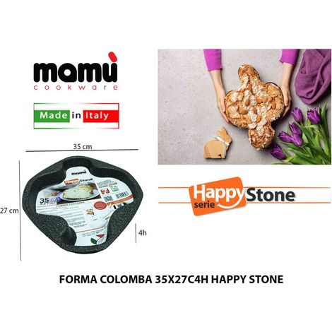 Mamù Stampo forno Colomba, antiaderente, alluminio, PFOA free, antigraffio, made in italy, 37x27 cm