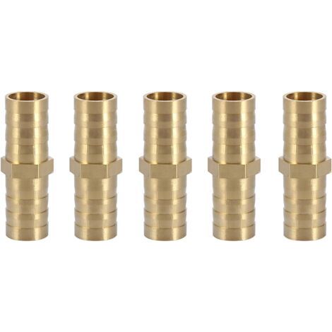 5 Pièces Connecteur, Laiton, 2 Voies, Barbelé, 12 mm, Tuyau (1/5)