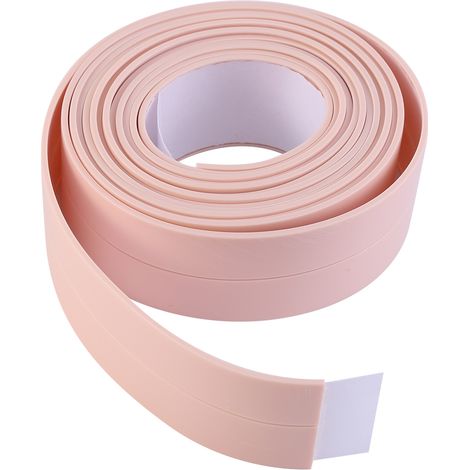 Ruban d'Etanchéité Mur - Antimoisissure - Imperméable - Pour Joint Évier Lavabo Carrelage - 3 cm x 2,55 m - Rose (1/5)