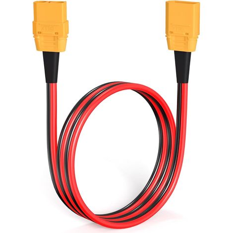 Câble de Connecteurs XT90, Câble d'extension XT90 Mâle vers Femelle 10AWG pour Batterie Télécommandée, Station d'alimentation Solaire Portable et Panneau Solaire (1.8m) (1/5)
