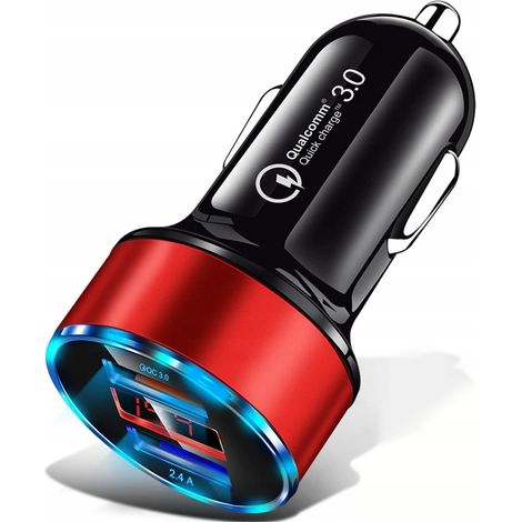 Schnelllade-Autoladegerät mit 3,1 A LED-Anzeige, Schnellladefunktion 3.0, Koanni la8RED