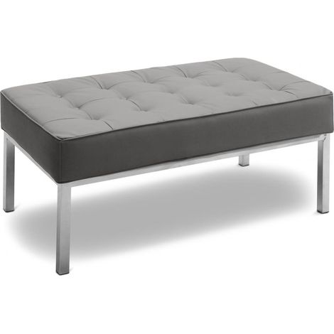Design bench - 2 seats - Upholstered in polyurethane - Konel Dark grey