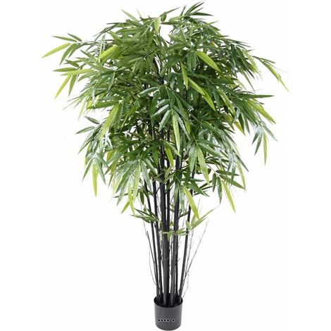 Bambou artificiel à cannes noires effet zen H 180 cm - dimhaut: H 180 cm - couleur: Vert