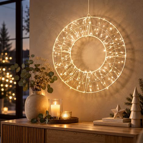 LED Deko Kranz DIA 30cm Aussen-MLK150 (1/5)