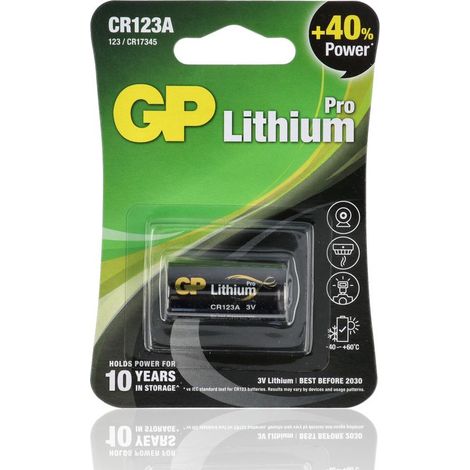 Batteria GP al Litio, 3V, CR123A, 1 pezzo (1/7)