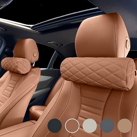 Zweiteilige Auto-Kopfstütze, Nackenstützkissen für alle Jahreszeiten, atmungsaktive Auto-Rückenlehne, Nackenkissen aus Memory-Schaum für Autositze