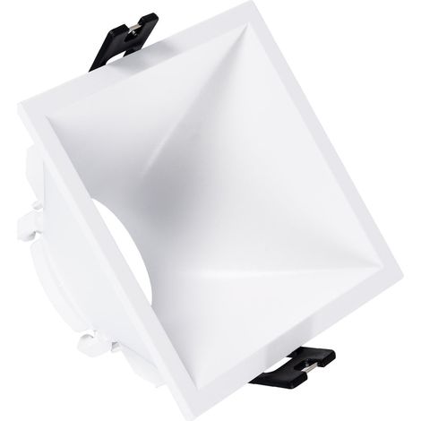 Portafaretto Downlight Quadrato 45º Basso UGR per Lampadina LED GU10 / GU5.3 Foro 85 x 85 mm Bianco