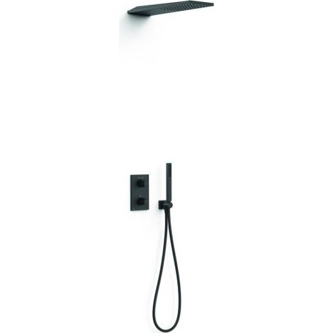 Kit robinet thermostatique encastré 2 voies pour douche Therm-box Noir mat - TRES 21135005NM