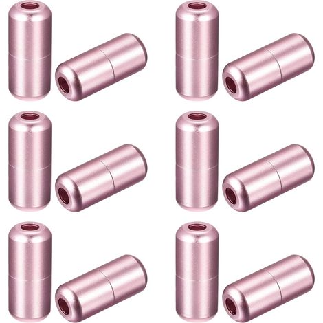 sourcing map Lot de 12 boucles lacets en métal, aluminium, sans tendeur, 8 x 18 mm, rose brillant
