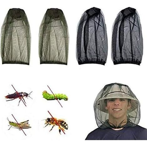 4 pièces/ensemble pêche en plein air insectifuge chapeau anti-moustique abeille Net tête filet visage couverture voyage Camping équipement