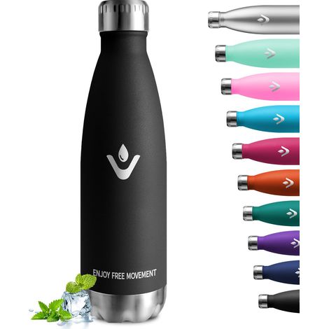 Gourde Inox 750ml, Bouteille Étanche, sans BPA, Bouteille d'eau Acier Inoxydable à Double Paroi Réutilisable, Bouteille Isotherme pour Bureau, École, Randonnée, Sport, Voyage, Enfant ou Adulte (1/5)