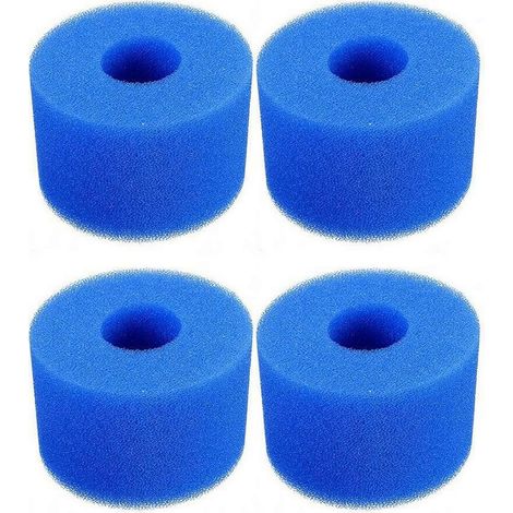 Lot de 4 éponges filtrantes, réutilisables et lavables, filtre en mousse pour spas, piscines, convient pour Intex S1 (1/5)