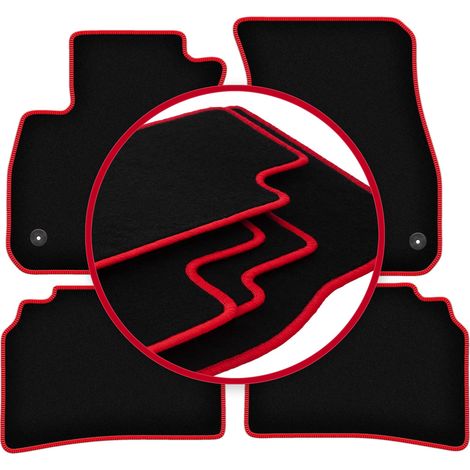 Alfombrillas de terciopelo con borde rojo para: Opel Insignia B liftback, sedán, familiar, sports tourer (2017-) (1/5)