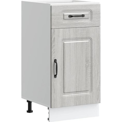 Mueble de cocina moderno con práctico espacio de almacenamiento patas ajustables 40 x 46 x 81,5 cm madera de ingeniería Sonoma gris 020049896 (1/5)