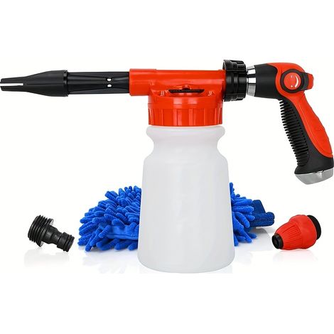 Pulvérisateur à Mousse Haute Pression avec Pistolet à Eau Polyvalent – Lavage de Voiture et Jardin, Buse Réglable, Contrôle de Mousse 5 Niveaux, Durable et Facile à Installer (1/5)