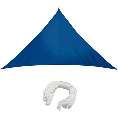 200x200x200cm Voile d'Ombrage Bleu Foncé Triangle Isocèle, Auvent de Protection UV, Hydrofuge, Pare-Soleil pour Terrasse Jardin Balcon, Tissu Polyester (1/5)