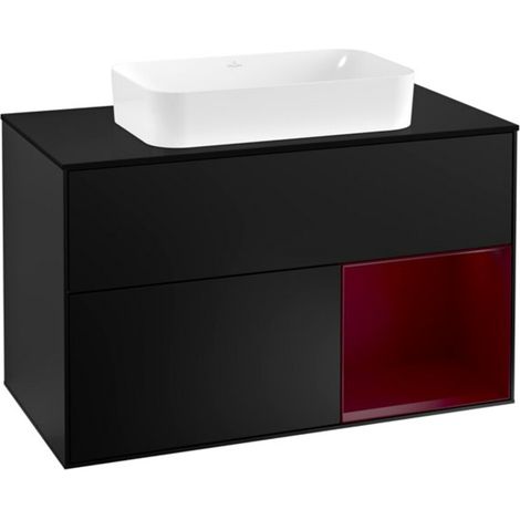 V&B Waschtischunterschrank Wandbeleuchtung Finion 100, Pl bla m, Reg re Peo, bla m Lac (1/2)