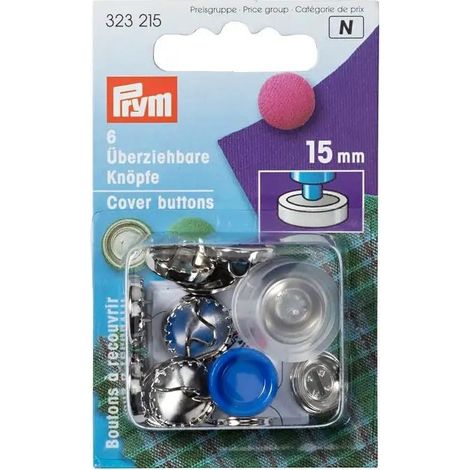 Prym bottone «rivestimento in tessuto», metallo, oro, spessore 15 mm, 6 (1/3)
