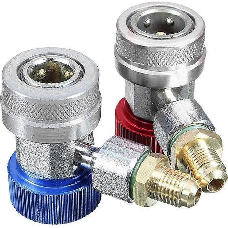 Adaptateur de connecteur de coupleur manuel (2 pièces) pour tuyau de charge de réfrigérant de climatisation automobile-6.55cm (1/2)