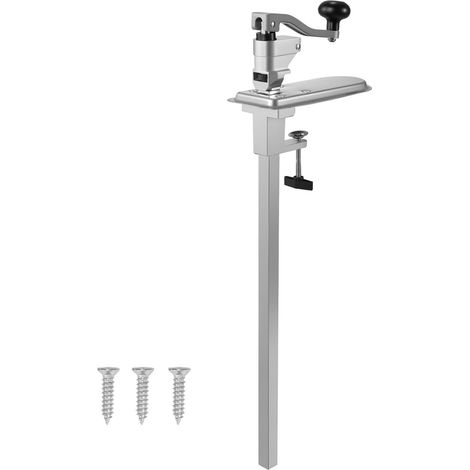 Ouvre-boîtes professionnel, manuel, robuste, pour boîtes jusqu'à 400 mm, hauteur réglable, fixation par vis et serre-joint, idéal restaurant, hôtel, épicerie. (1/5)