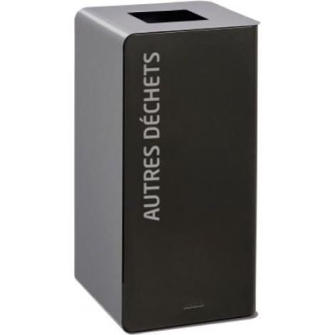 Borne de tri sélectif Cubatri, sans serrure - autres déchets - 40l - gris manganèse / gris clair - RAL 9022 (1/3)