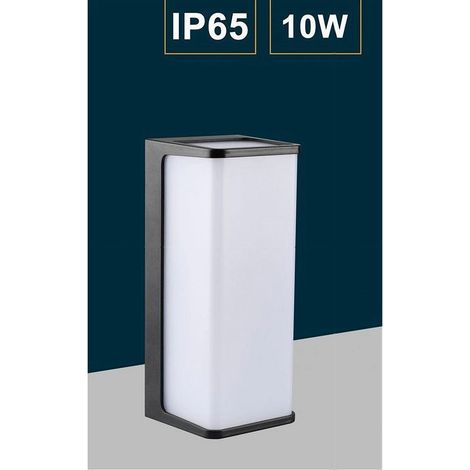 Trade Shop - Applique Led By External Modern Lampada De Muro Nera 10 Watt Ip65 643-n - (1/5)