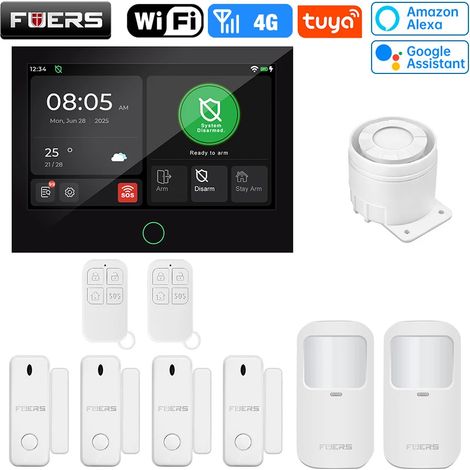(Pack 3) Système d'alarme de sécurité pour maison connectée avec écran TFT 7 pouces, Wi-Fi 4G LTE et protection antivol. (1/5)